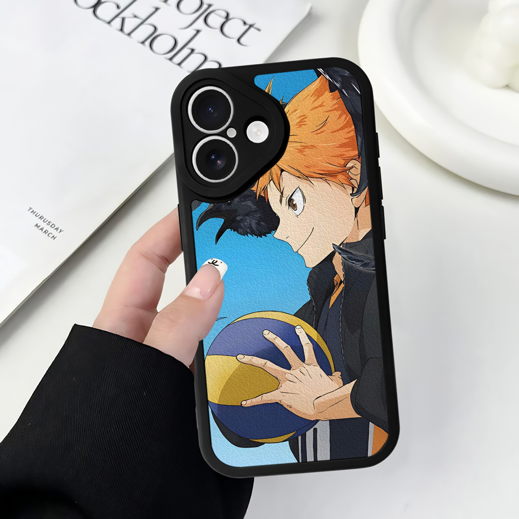 （画像用） ハイキュー!! Haikyu!! 【iPhone 16シリーズ対応】シリコンスマホケース（レザー調） 材質：シリコン